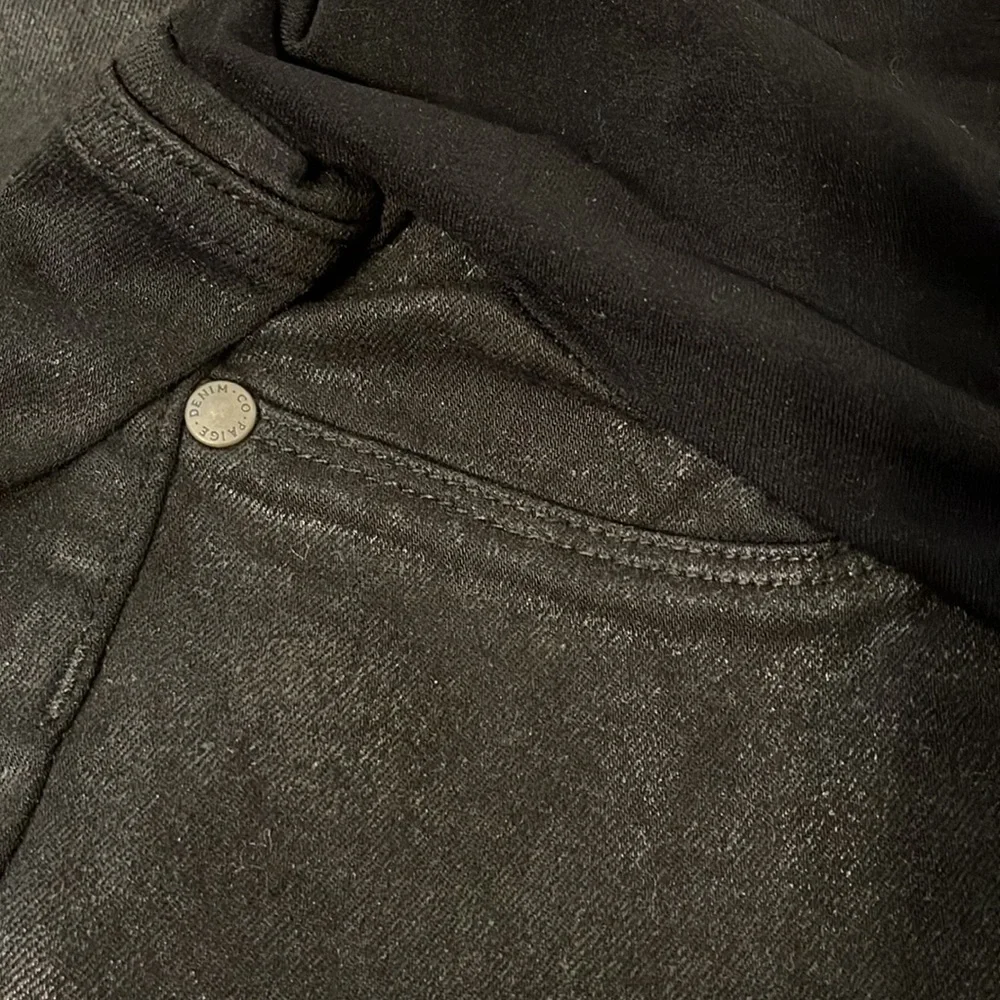 Paige Vertugo Ankle Maternity Coated Black Jeans